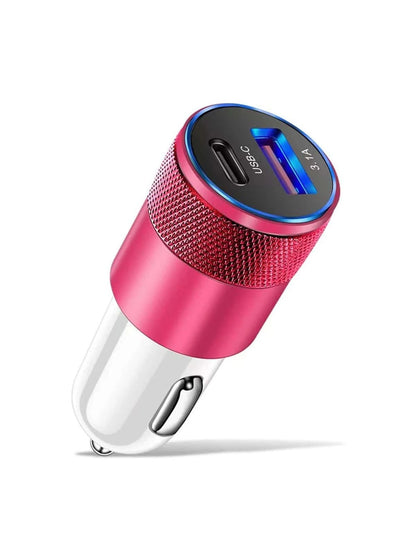 3.1a Pd Car Charger, White Rose