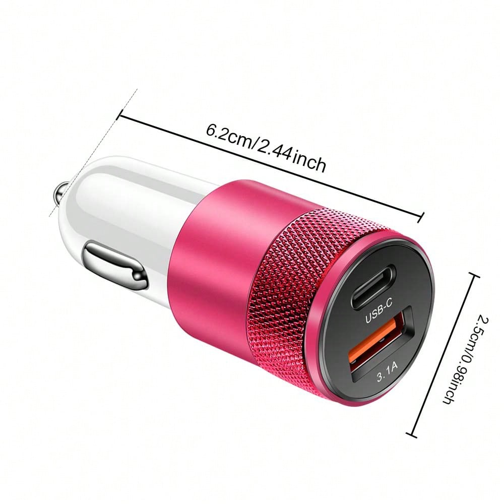 3.1a Pd Car Charger, White Rose