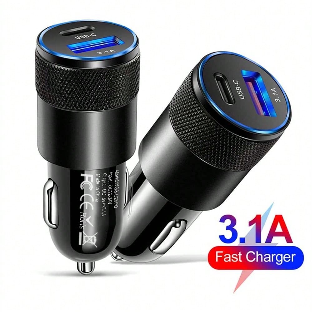 3.1a Pd Car Charger, White Rose