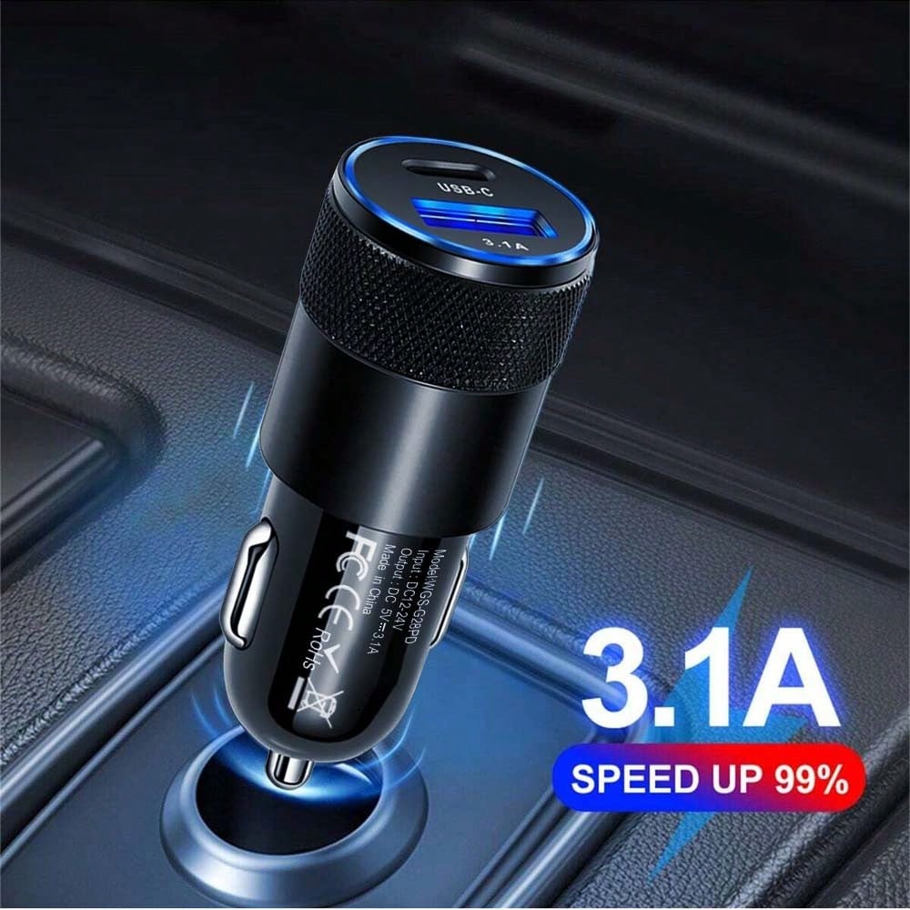 3.1a Pd Car Charger, White Rose