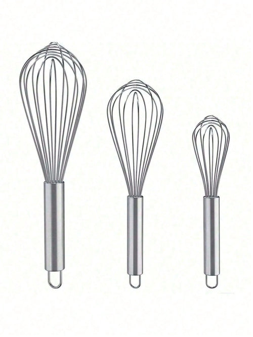 3/1pcs Stainless Steel Egg Beater Set- Manual Kitchen Mixer, Suitable For Beating, Whipping, Mixing- Enhanced Durability Bubble Egg Beater Set, Easy To Clean, Ergonomic Design- No Batteries Require