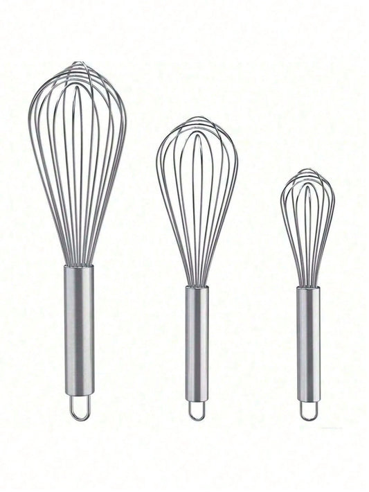 3/1pcs Stainless Steel Egg Beater Set- Manual Kitchen Mixer, Suitable For Beating, Whipping, Mixing- Enhanced Durability Bubble Egg Beater Set, Easy To Clean, Ergonomic Design- No Batteries Require