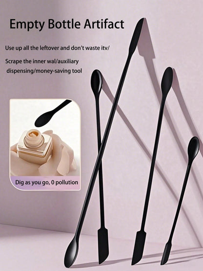 3/2/1-Pack Silicone Empty Bottle Spatula, Spoon, Shower Gel Spatula For Mixing Liquid, Cream Or Flawless Powder Cosmetics, Cosmetic Bottle And Jar Scraper Cosmetic Tools Mini Scraper Set,Remove Every