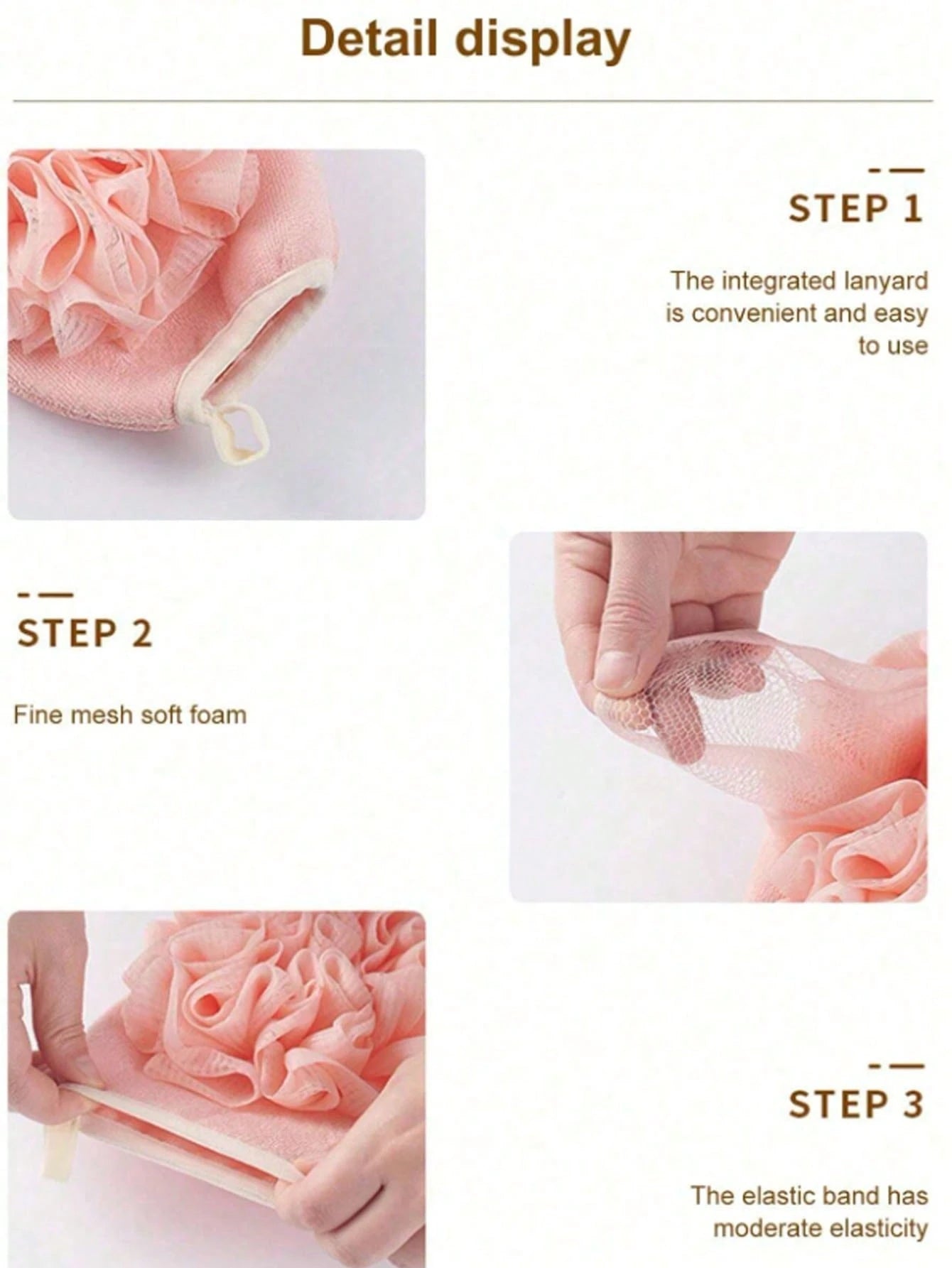 3/2/1pc Double-Sided 2-In-1 Bath Scrubbing Gloves, One Side Foaming Bath Sponge, One Side Exfoliating Scrubbing Cloth, Gentle On Skin For Home Bathing, Built-In Bath Sponge Scrubbing Gloves, Suitable