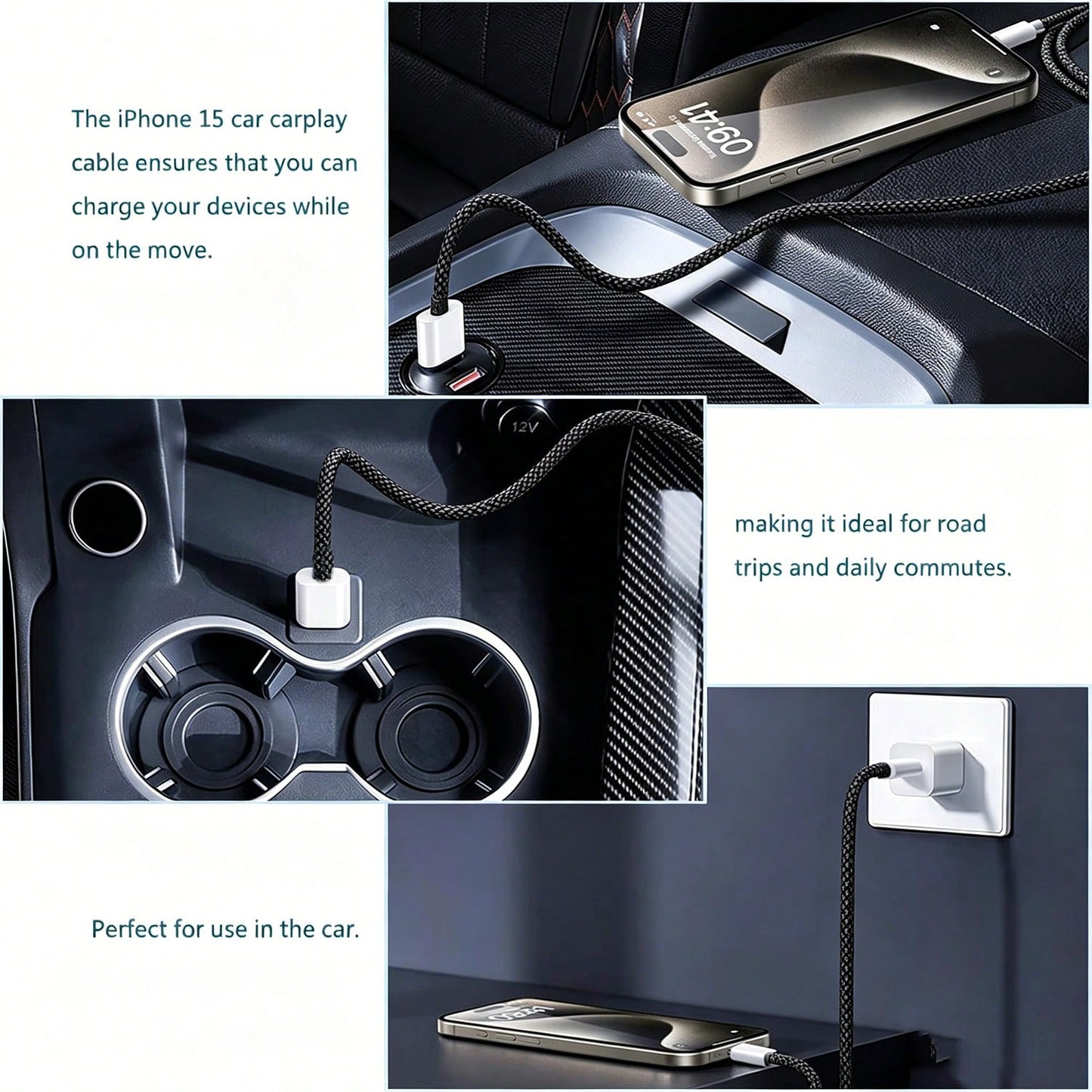 3.3/6.6/10ft Nylon Braided USB-C To Type-C Charging Cable, 60W~18W Fast Charging, Compatible With IPhone 17/16/15/Pro/Pro Max,/Android Phones, Suitable For Indoor/Outdoor/Travel And Car