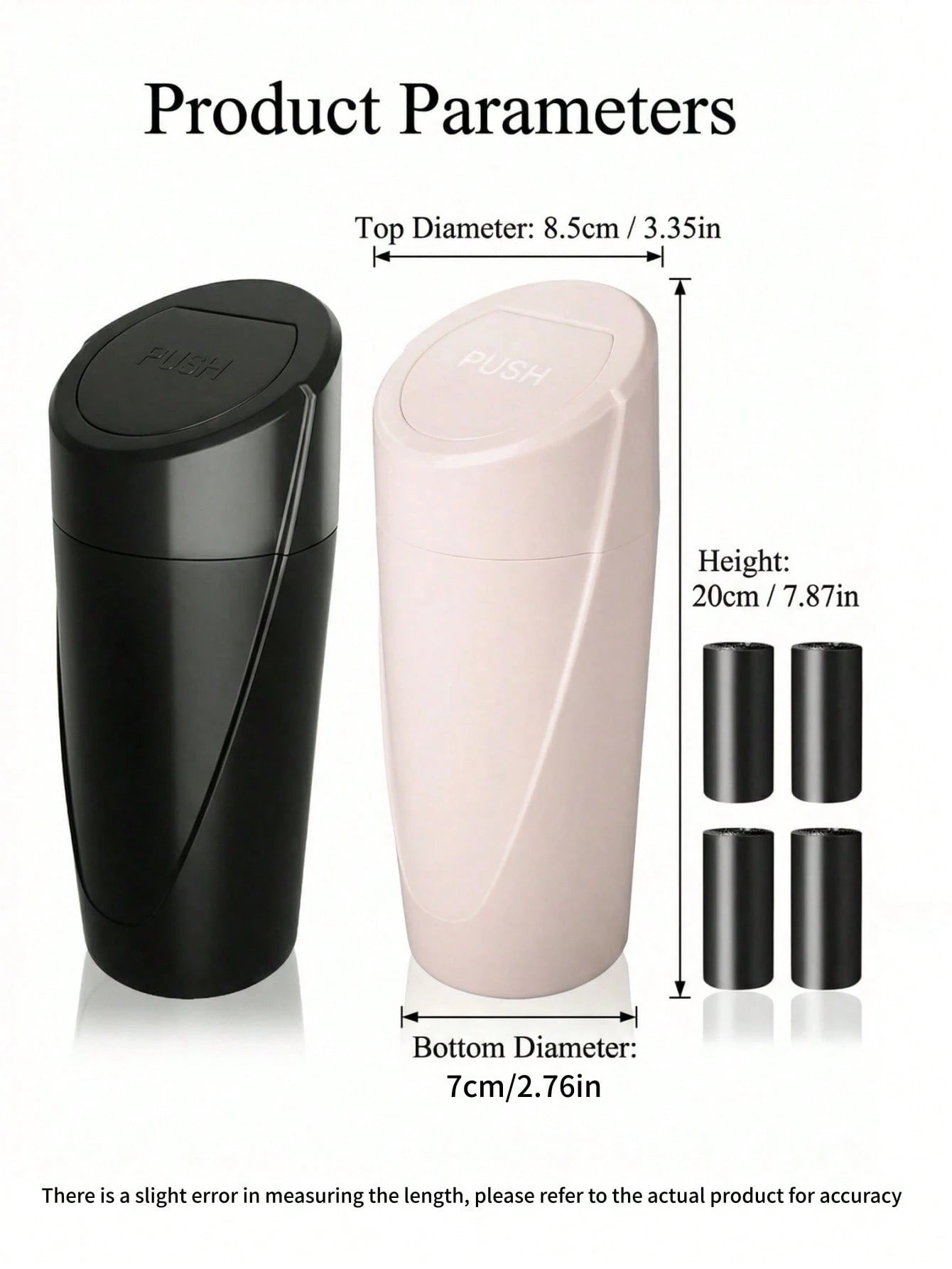 3/4/5/6 PCS Leakproof Mini Car Trash Can With Lid, Cup Holder Design Vehicle Garbage Bin. Comes With Assorted Garbage Bag Rolls, Multipurpose Storage For Car, Home & Office