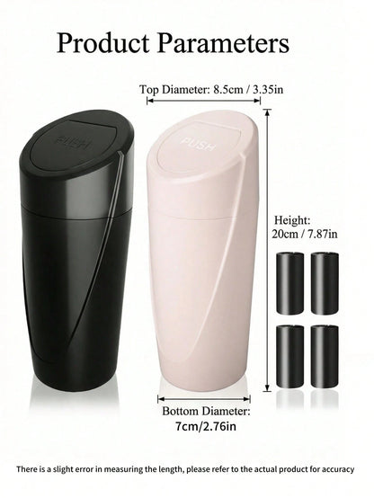 3/4/5/6 PCS Leakproof Mini Car Trash Can With Lid, Cup Holder Design Vehicle Garbage Bin. Comes With Assorted Garbage Bag Rolls, Multipurpose Storage For Car, Home & Office