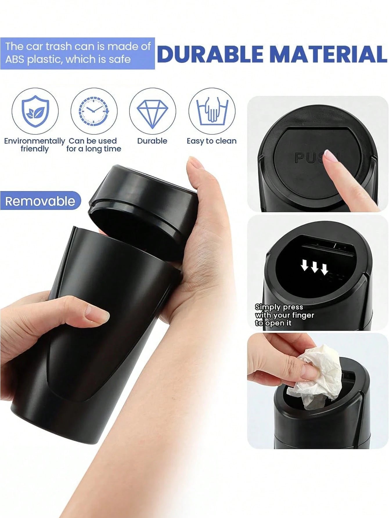 3/4/5/6 PCS Leakproof Mini Car Trash Can With Lid, Cup Holder Design Vehicle Garbage Bin. Comes With Assorted Garbage Bag Rolls, Multipurpose Storage For Car, Home & Office