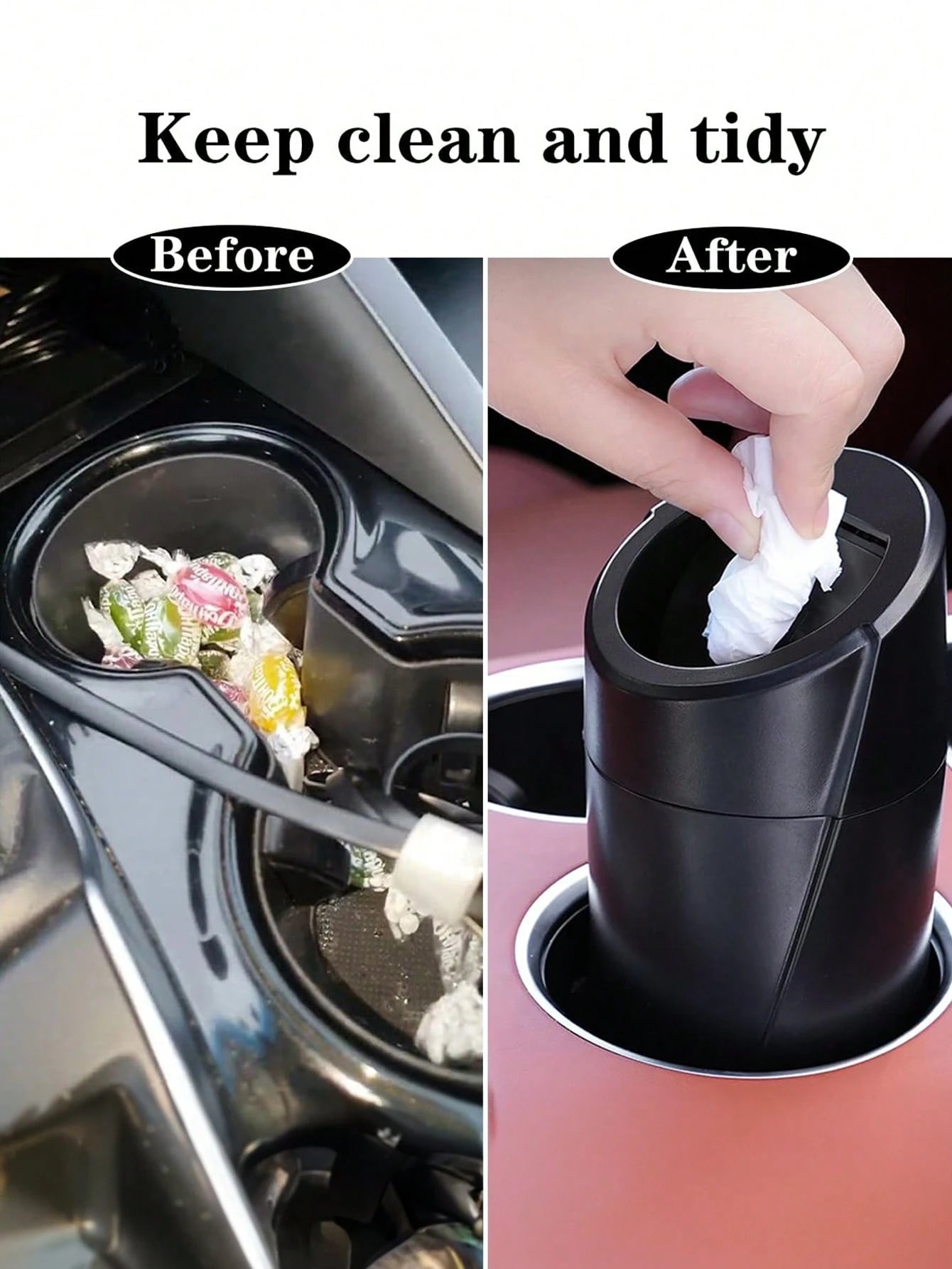 3/4/5/6 PCS Leakproof Mini Car Trash Can With Lid, Cup Holder Design Vehicle Garbage Bin. Comes With Assorted Garbage Bag Rolls, Multipurpose Storage For Car, Home & Office