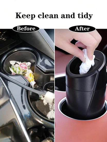 3/4/5/6 PCS Leakproof Mini Car Trash Can With Lid, Cup Holder Design Vehicle Garbage Bin. Comes With Assorted Garbage Bag Rolls, Multipurpose Storage For Car, Home & Office