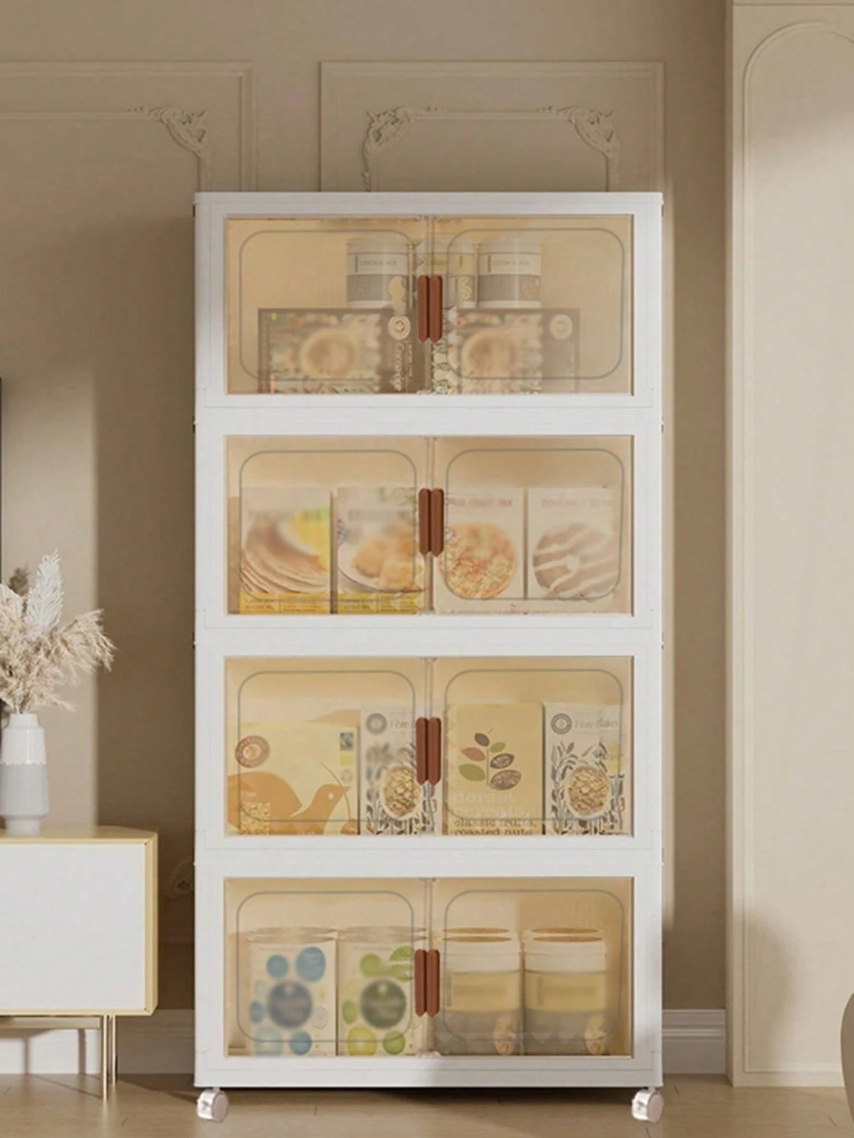 3/5layer Storage Box Stacked Folding Storage Cabinet- Aesthetic Room Decor, Home Decor, Kitchen Accessories, Bathroom Decor, Bedroom Decor- For Shoes, Clothing & More- Suitable For Organizing & Max