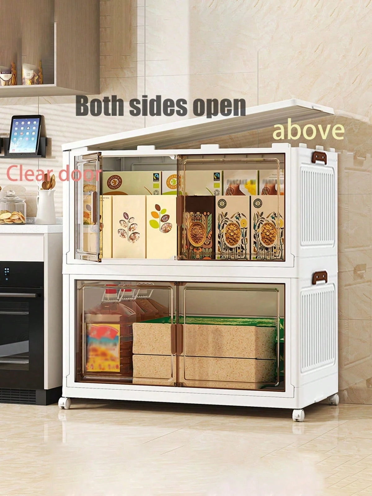 3/5layer Storage Box Stacked Folding Storage Cabinet- Aesthetic Room Decor, Home Decor, Kitchen Accessories, Bathroom Decor, Bedroom Decor- For Shoes, Clothing & More- Suitable For Organizing & Max