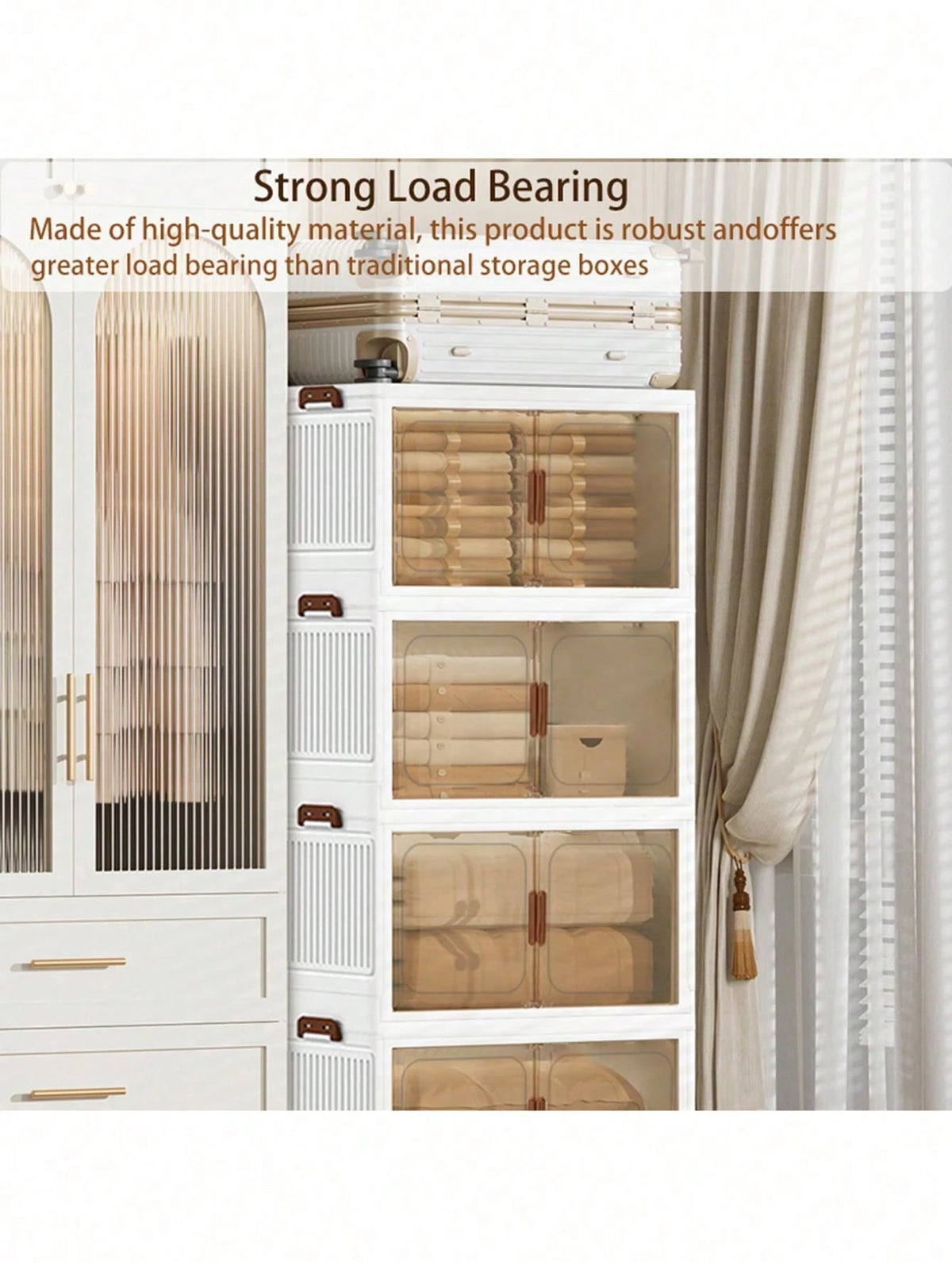 3/5layer Storage Box Stacked Folding Storage Cabinet- Aesthetic Room Decor, Home Decor, Kitchen Accessories, Bathroom Decor, Bedroom Decor- For Shoes, Clothing & More- Suitable For Organizing & Max