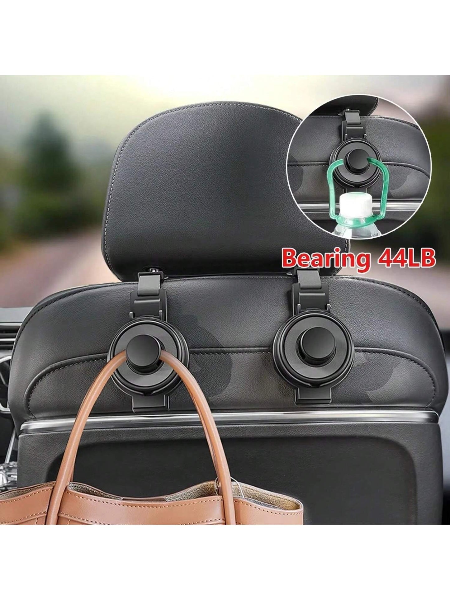 3-In-1 Car Seat Headrest Hanger, Backseat Headrest Hook, Car Phone Holder, And Foldable Cup Holder- Car Interior Accessories