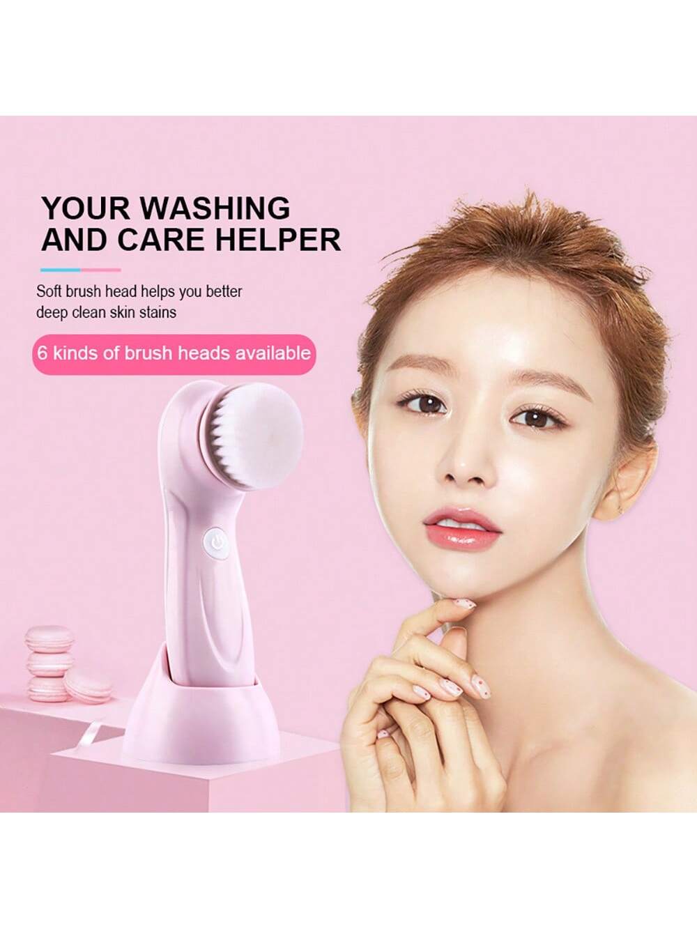 3 In 1 Electric Facial Cleanser Multi-Functional Rotating Massage Face Brush Blackheads Pore Cleansing Face Washer 450mAh