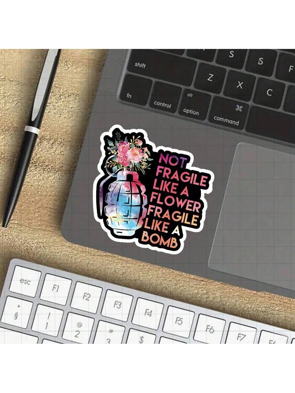 3-Inch "Not Fragile Like A Flower, Fragile Like A Bomb Sticker- And Empowering Vinyl Sticker For Laptops, Notebooks, Water Bottles, Personal Spaces, Office Desks, And Activist Corners| Great For Fem