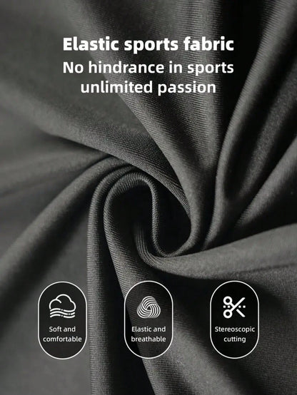 3 Packs Men'S High Elasticity Compression Shorts, Quick-Dry Polyester Running Fitness Pocket Shorts With Side Pockets, Breathable Knit Fabric, Solid Color, For Sports & Training