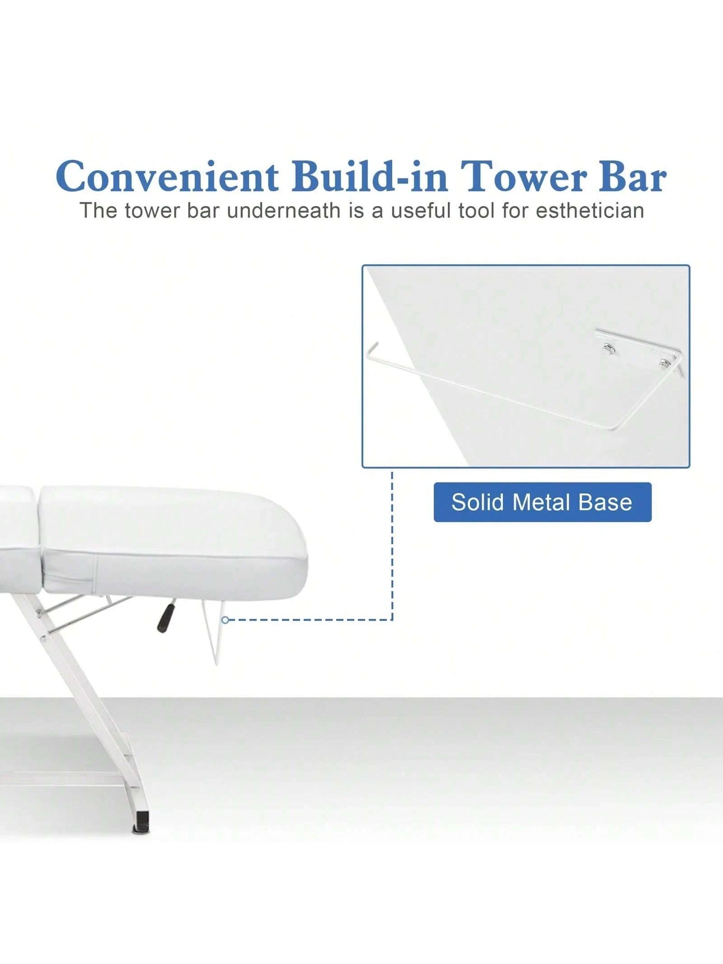 3-Section Spa Massage Table With Hydraulic Stool, 73-Inch Adjustable Tattoo Chair Esthetician Lash Bed With Removable Headrest, Salon Chair Facial Bed For Beauty Barber Massage Equipment Lash Bed, Mas