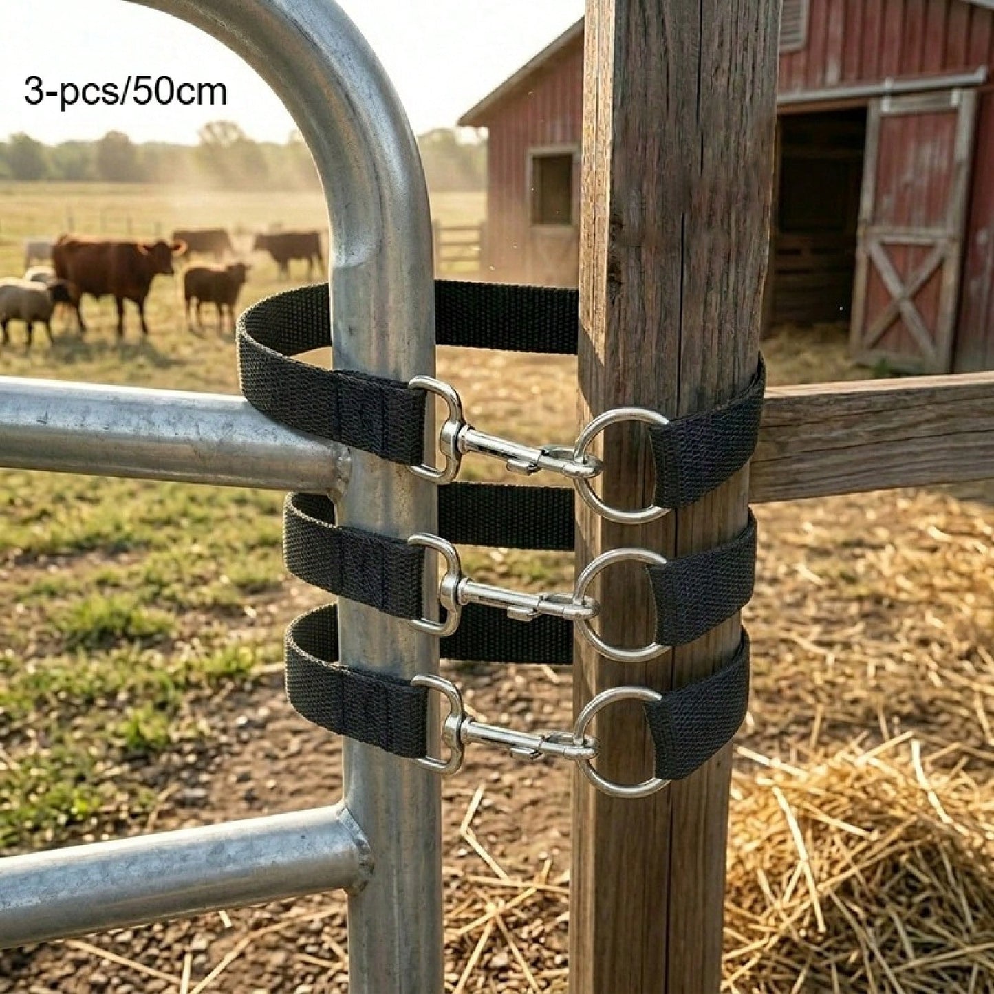 3 Simple Barn Door Locks, Simple Ranch Door Clasps, Single-Loop Rope Door Clasps, For Securing Horse Fences And Fixing Cow And Sheep Corral Doors- 50cm In Length, Suitable For Most Doors