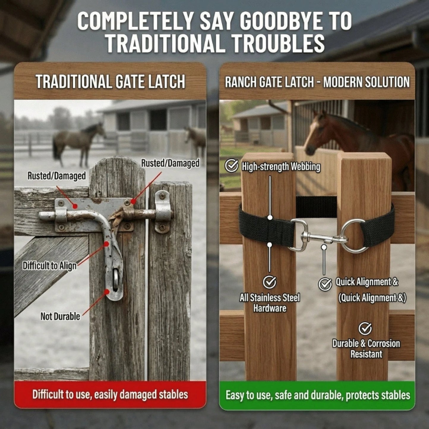 3 Simple Barn Door Locks, Simple Ranch Door Clasps, Single-Loop Rope Door Clasps, For Securing Horse Fences And Fixing Cow And Sheep Corral Doors- 50cm In Length, Suitable For Most Doors