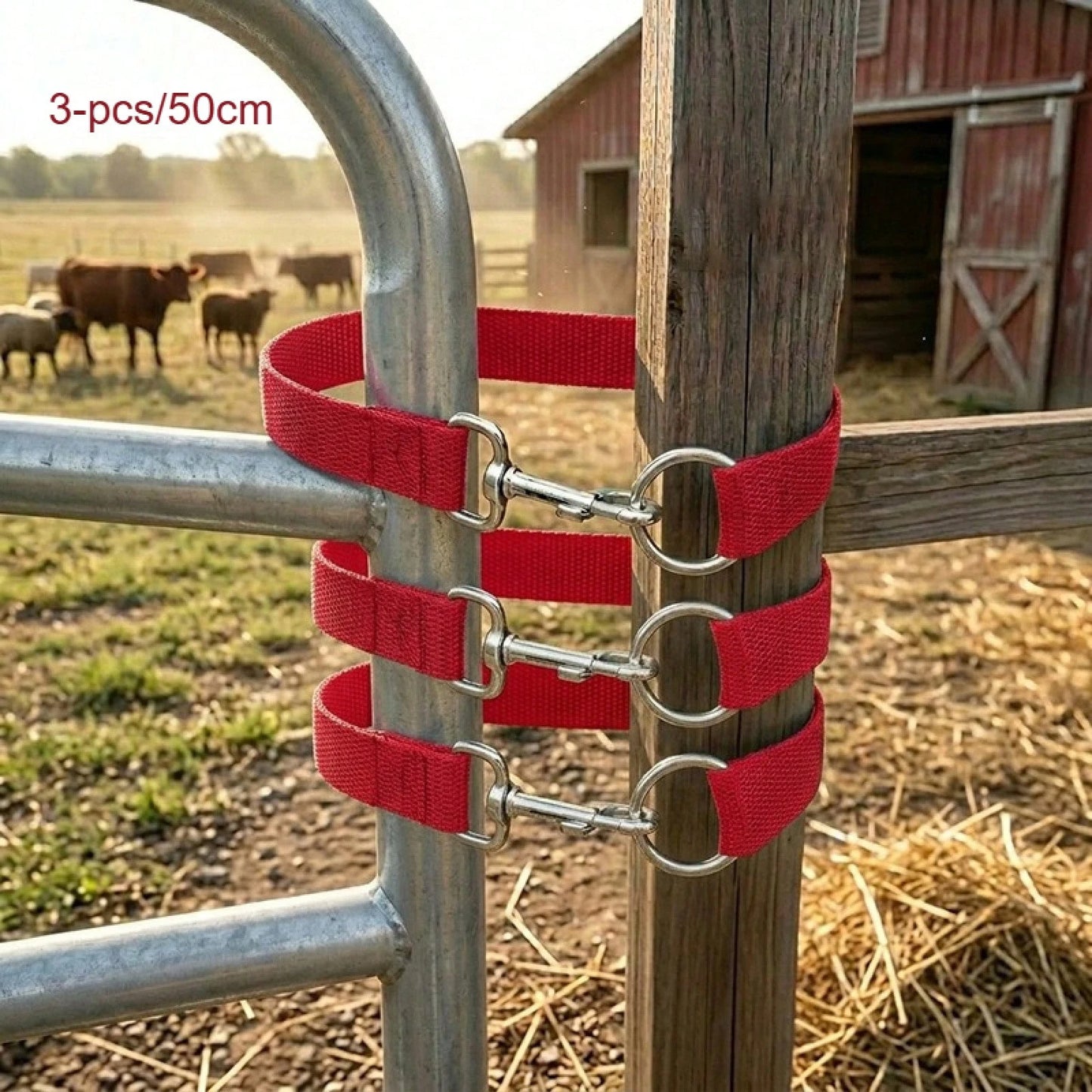 3 Simple Barn Door Locks, Simple Ranch Door Clasps, Single-Loop Rope Door Clasps, For Securing Horse Fences And Fixing Cow And Sheep Corral Doors- 50cm In Length, Suitable For Most Doors
