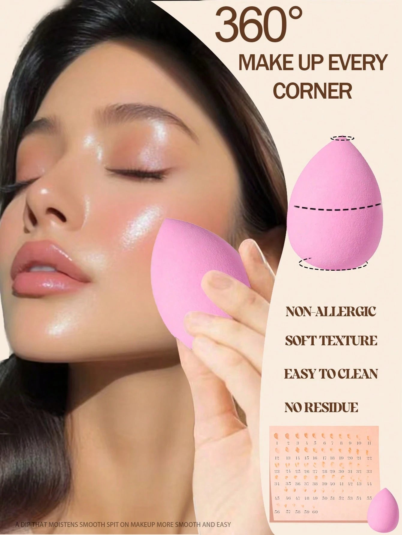 30/20/15/10/8//6/5/3/2pcs Multi-Functional Black Makeup Sponges, Liquid/Cream/Powder Seamless Smooth Makeup Sponges, Teardrop Shaped Makeup Sponges, Dry And Wet Use Makeup Tools, Multi-Functional Make