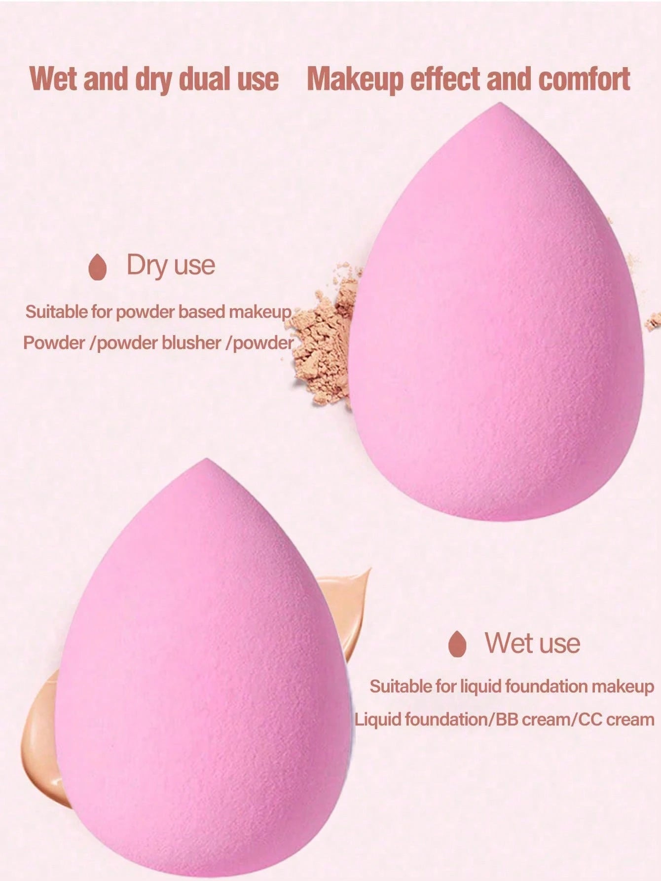 30/20/15/10/8//6/5/3/2pcs Multi-Functional Black Makeup Sponges, Liquid/Cream/Powder Seamless Smooth Makeup Sponges, Teardrop Shaped Makeup Sponges, Dry And Wet Use Makeup Tools, Multi-Functional Make