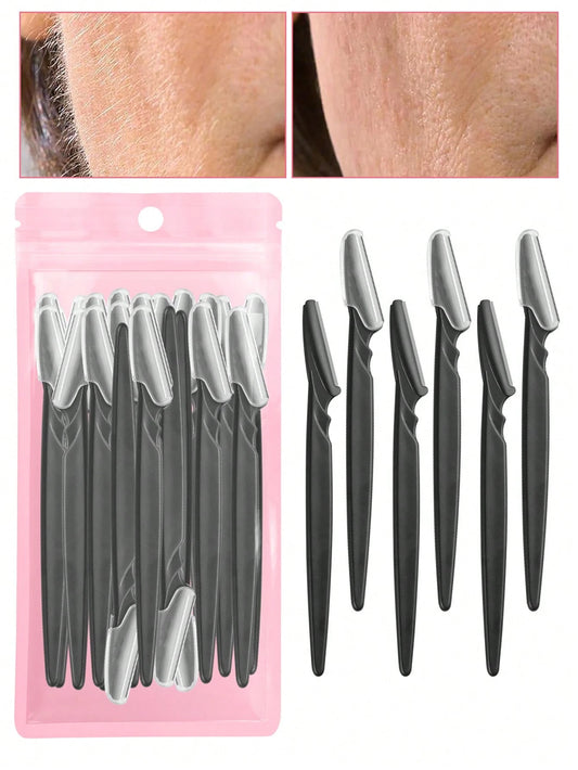 30/24/12/6/3/1pc Multi-Color Eyebrow Trimmer And Razor, Exfoliating Skin Care Tool, Body Hair Trimmer And Women's Facial Set, With Long Handle Safety Blade And Precision Guard, Suitable For Home Or Tr
