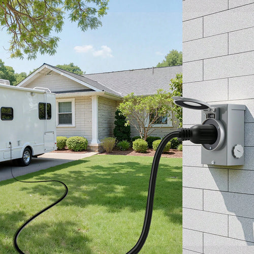 30 Amp Generator Cord And Power Inlet Box, 75 FT, 125/250V NEMA L14-30P To L14-30R Heavy Duty Extension Power Cord, SJTW 10 Gauge 7500W, Pre-Drilled Inlet Box, For Generator To House, ETL Listed