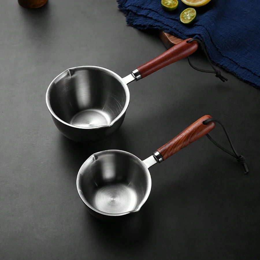 300ml Wooden-Handled Pot With Spoon, Suitable For Other Candle-Making Supplies, Household Items, And Wax Molding Materials For Jewelry Making