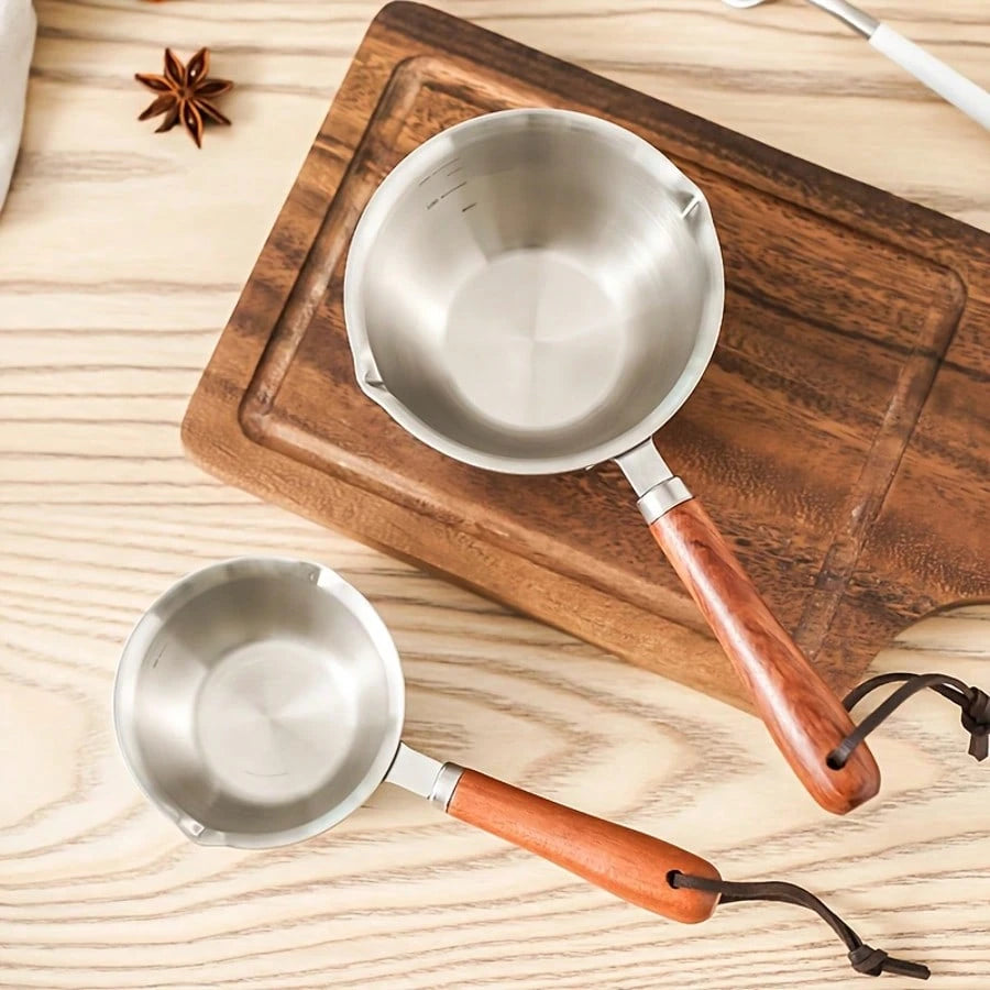 300ml Wooden-Handled Pot With Spoon, Suitable For Other Candle-Making Supplies, Household Items, And Wax Molding Materials For Jewelry Making