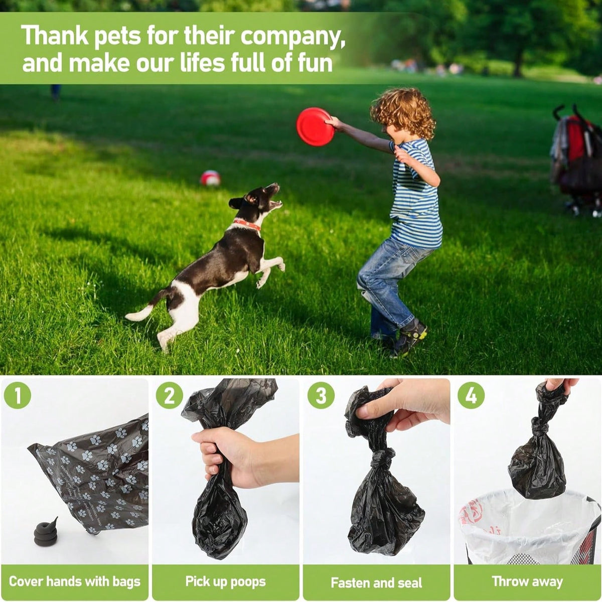 300pcs/20rolls Dog Poop Bags, Leak-Proof Pet Waste Bags, Suitable For Outdoor Walking (Multiple Sizes), Thick Leak-Proof Pet Waste Bags, Suitable For Outdoor Cleaning, Pet Essential Supplies