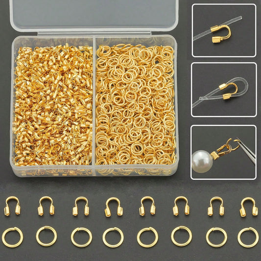 300pcs/Box DIY Jewelry Making Parts Set, Includes 200pcs Jump Rings, 100pcs U-Shaped Clasps, Suitable For DIY Handmade Woven Jewelry, Bracelets, Necklaces, Pendant Chain End Clasps, Open Connector Rin
