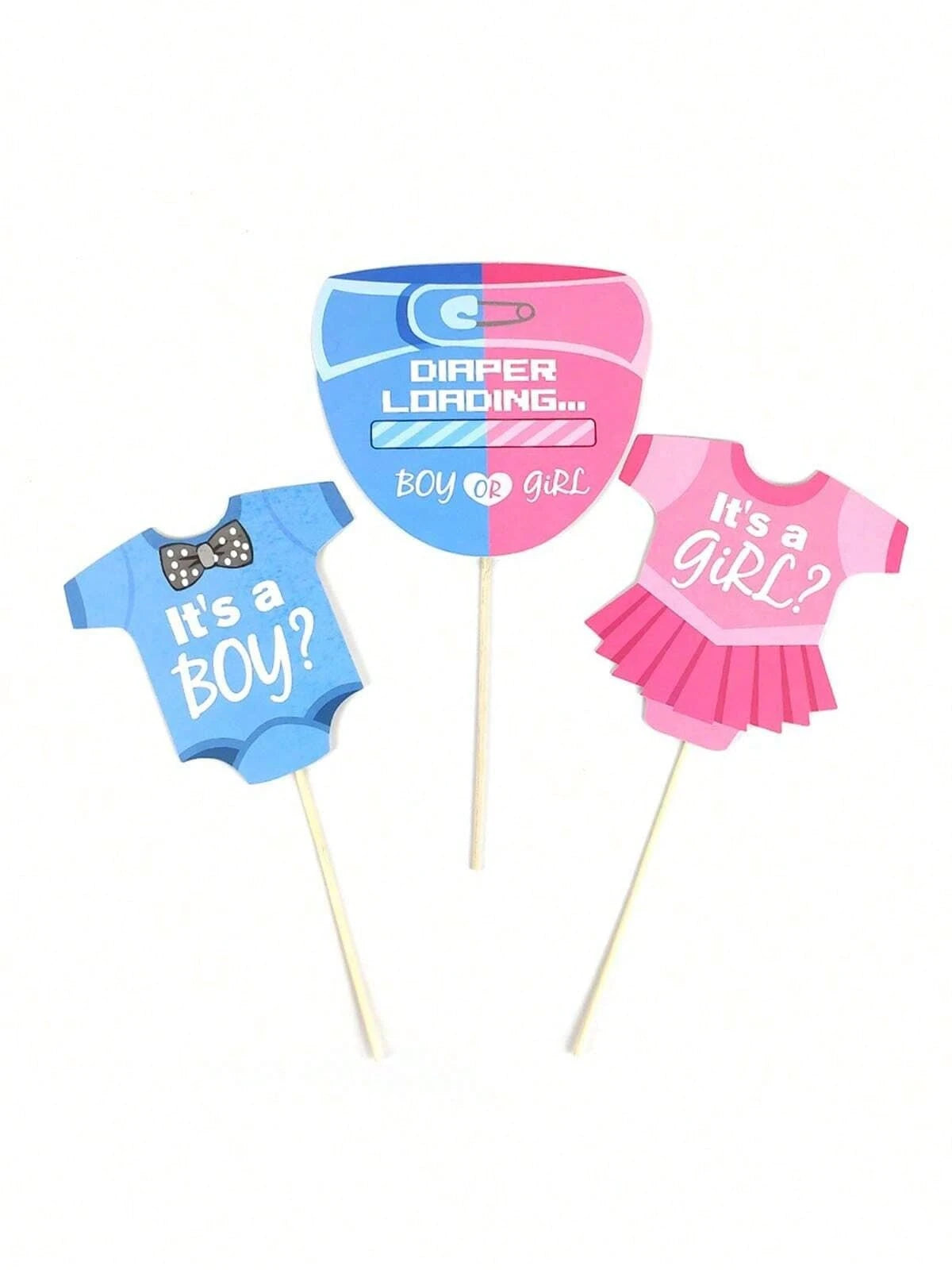 30pcs Gender Reveal Photo Booth Props,Baby Shower Decor,Birthday Decorations,Gender Reveal Decorations