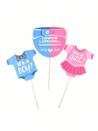 30pcs Gender Reveal Photo Booth Props,Baby Shower Decor,Birthday Decorations,Gender Reveal Decorations