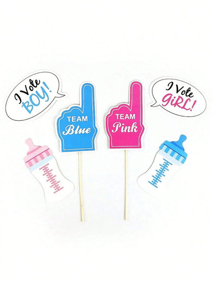 30pcs Gender Reveal Photo Booth Props,Baby Shower Decor,Birthday Decorations,Gender Reveal Decorations