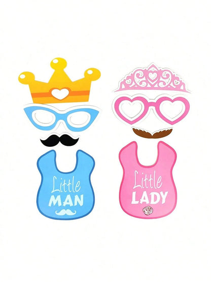 30pcs Gender Reveal Photo Booth Props,Baby Shower Decor,Birthday Decorations,Gender Reveal Decorations