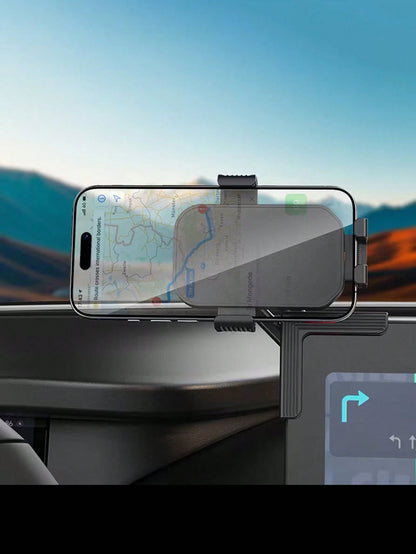 360° Adjustable 3-Point Stable Clip Center Display Screen Mount Holder, Suitable For Tesla Y/3, Compatible With Devices Up To 1.06 Inch Thick, Vertical Or Horizontal Phone Screen