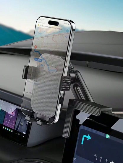 360° Adjustable 3-Point Stable Clip Center Display Screen Mount Holder, Suitable For Tesla Y/3, Compatible With Devices Up To 1.06 Inch Thick, Vertical Or Horizontal Phone Screen