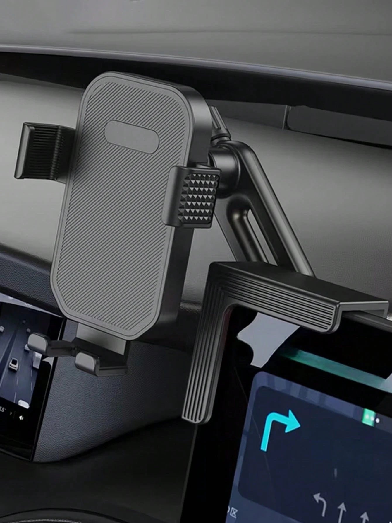 360° Adjustable 3-Point Stable Clip Center Display Screen Mount Holder, Suitable For Tesla Y/3, Compatible With Devices Up To 1.06 Inch Thick, Vertical Or Horizontal Phone Screen