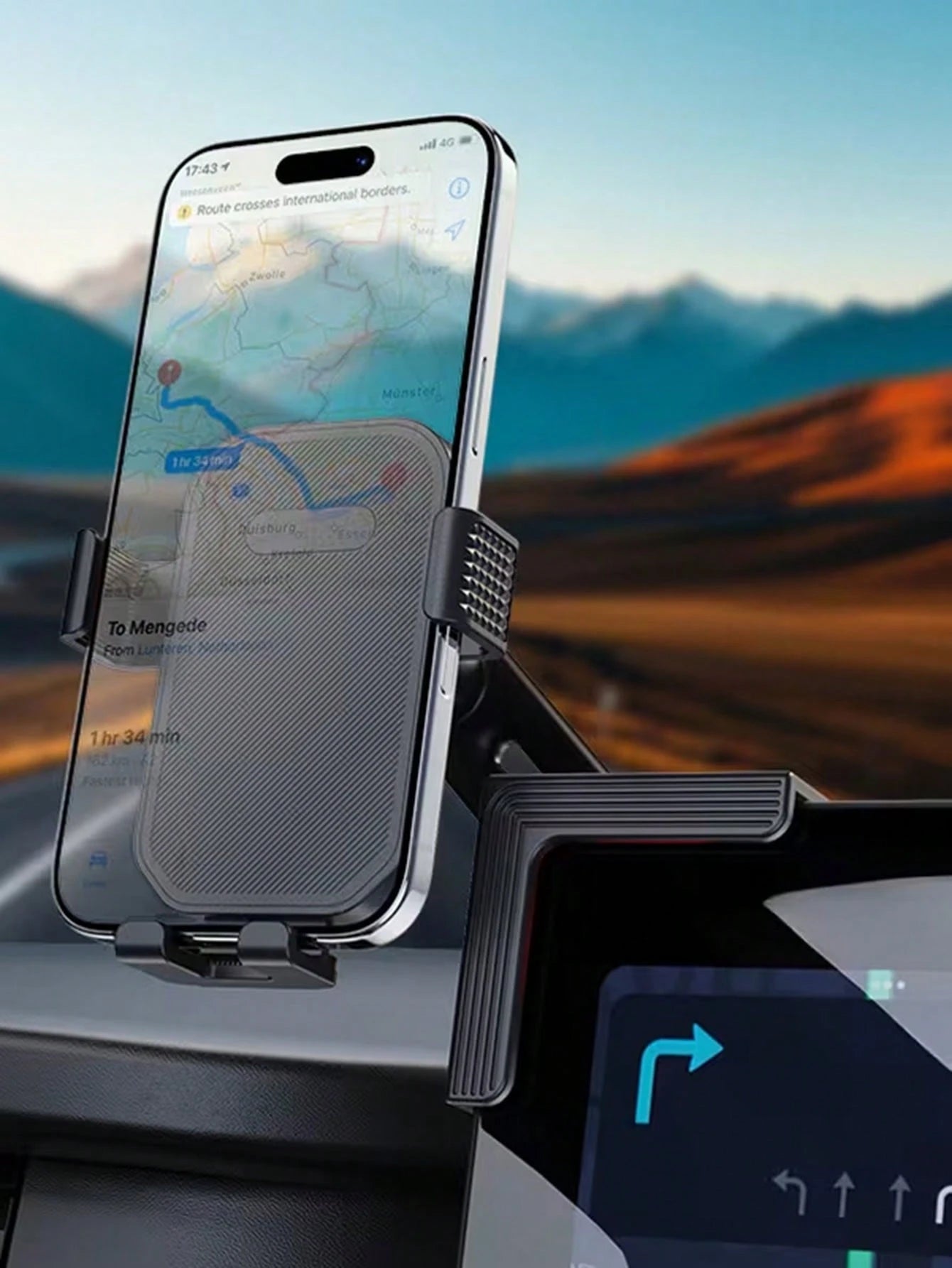 360° Adjustable 3-Point Stable Clip Center Display Screen Mount Holder, Suitable For Tesla Y/3, Compatible With Devices Up To 1.06 Inch Thick, Vertical Or Horizontal Phone Screen