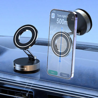 360° Foldable Magnetic Car Phone Holder With Small Vacuum Cup Stand Universally Suitable For Car Gym Office Driving Phone Holder Phone Accessories