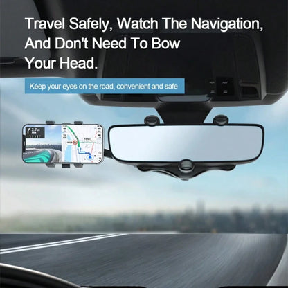 360° Rotatable And Retractable Car Phone Holder, Multifunctional Adjustable Mount, Universal Rearview Mirror Phone Holder For All Mobile Phones,Secure Grip For Navigation While Driving, Stylish Access