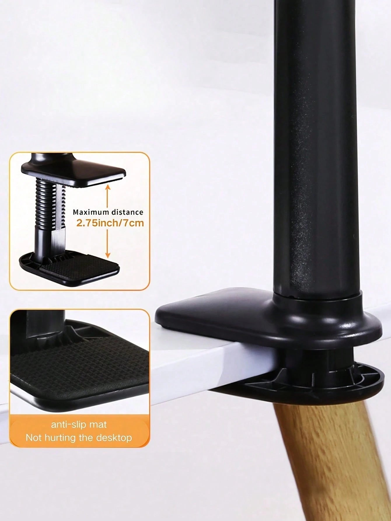 360° Rotatable Bedside Phone Holder, Hands-Free, Stable, Soft Grip Long Arm Clamp Phone Stand