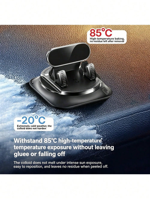 360° Rotatable Car Phone Holder With ABS & Non-Slip Base, Adjustable Dashboard/Desk/ Use Compatible For IPhone & Android Smartphones- Rotating Arm For Hands-Free Driving, Navigation, Video Calls And