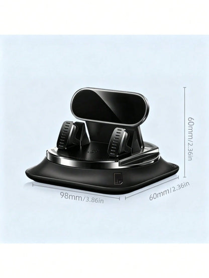 360° Rotatable Car Phone Holder With ABS & Non-Slip Base, Adjustable Dashboard/Desk/ Use Compatible For IPhone & Android Smartphones- Rotating Arm For Hands-Free Driving, Navigation, Video Calls And