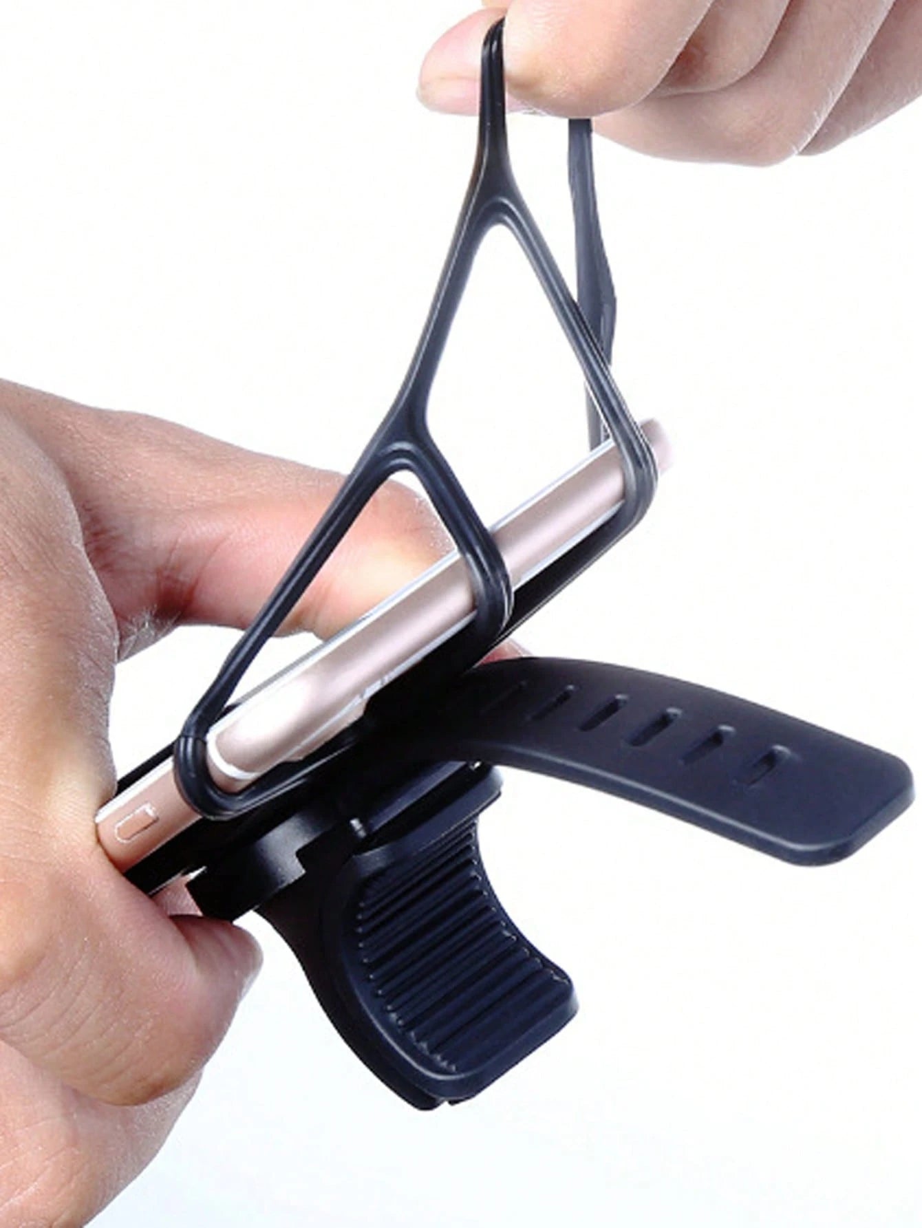 360° Rotatable Silicone Phone Holder For Stroller, Fits 4" To 6.2" Smartphone Screens