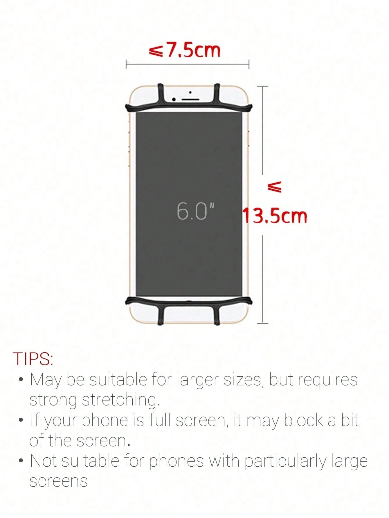 360° Rotatable Silicone Phone Holder For Stroller, Fits 4" To 6.2" Smartphone Screens