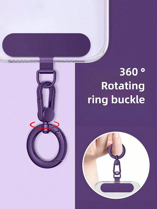 360° Rotating Stainless Steel Lanyard Clip For Phone Cases, Ultra-Thin Spring Coil Hook, Metal Ring Buckle, Card Phone Case Patch, Mobile Phone Chain, Ideal Birthday Gift Gifts For Mother, Family, Fri