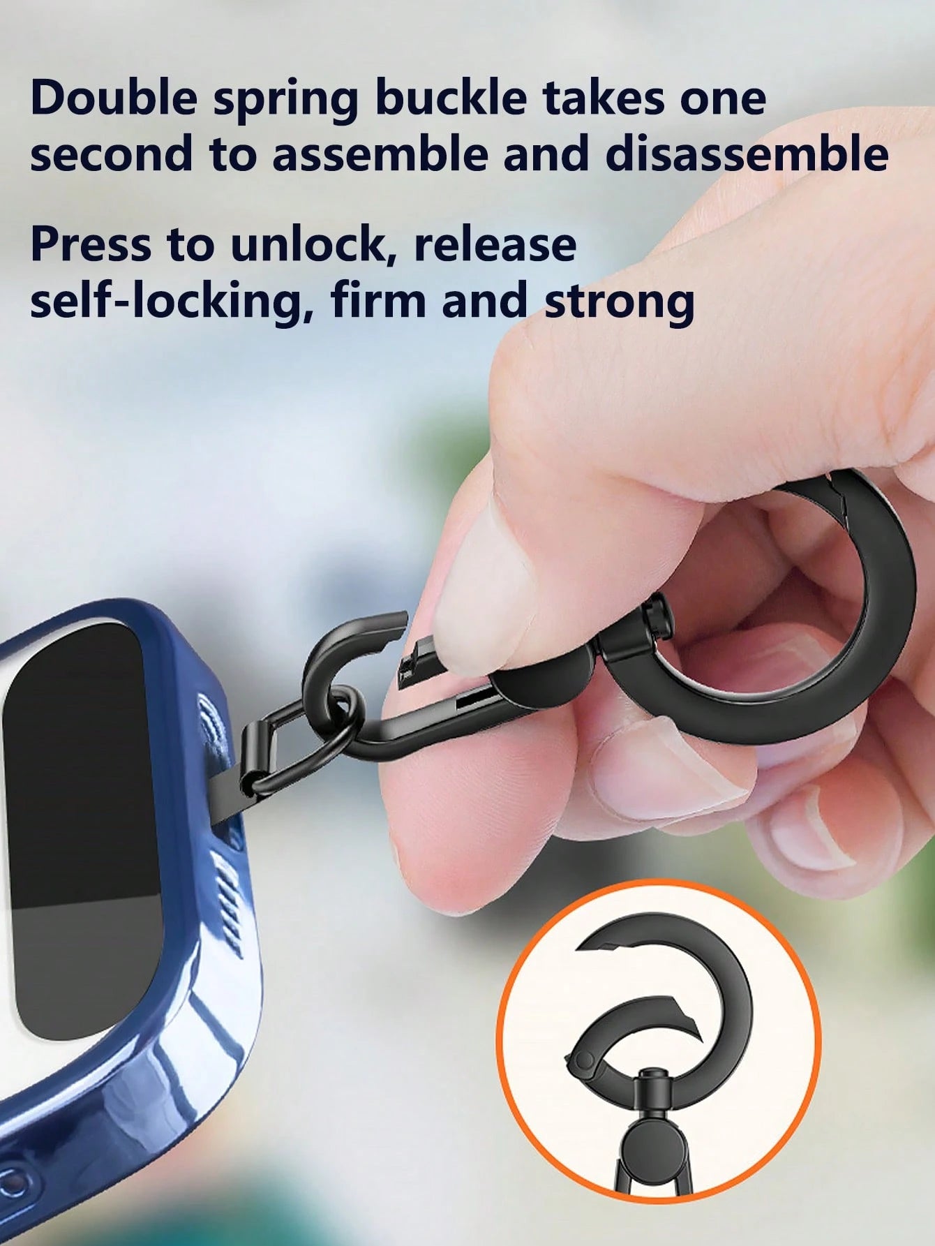 360° Rotating Stainless Steel Lanyard Clip For Phone Cases, Ultra-Thin Spring Coil Hook, Metal Ring Buckle, Card Phone Case Patch, Mobile Phone Chain, Ideal Birthday Gift Gifts For Mother, Family, Fri